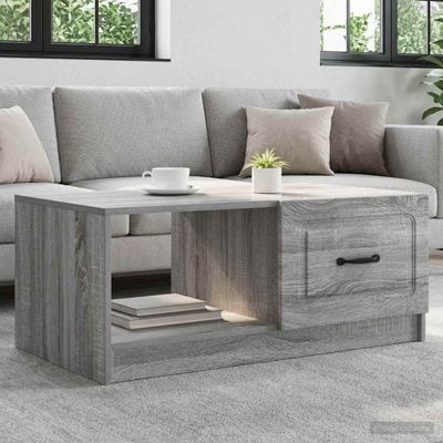 vidaXL Konferenčný stolík Sivá sonoma 90 x 50 x 37 cm Kompozitné drevo