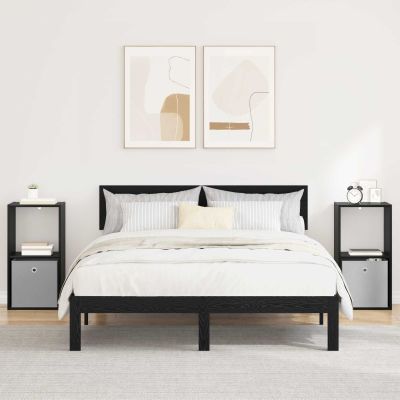 vidaXL Nočný stolík so zásuvkou 2 pcs Čierny dub 35 x 32 x 68,5 cm