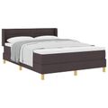 vidaXL Posteľ s pružinovým rámom Tmavohnedá 200 x 140 cm látka