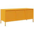 vidaXL TV skrinka horčicovožltá 101,5x39x43,5 cm oceľ