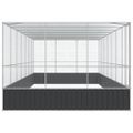 vidaXL Voliéra s nadstavcom strieborná 725x307x212 cm oceľ