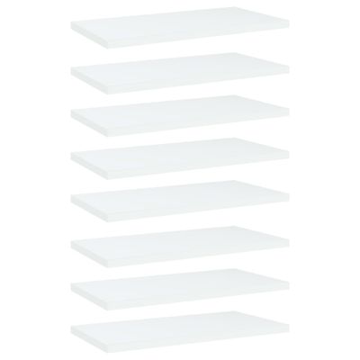 vidaXL Prídavné police 8 ks, biele 40x20x1,5 cm, kompozitné drevo
