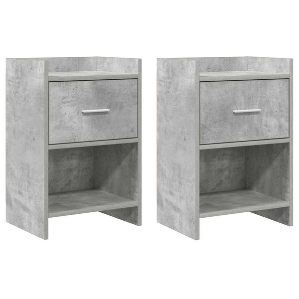 vidaXL Nočné stolíky 2 pcs Betónovo sivá 40 x 30 x 60 cm
