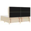vidaXL Posteľ s pružinovým rámom Krémová 200 x 200 cm látka