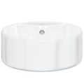 vidaXL Umývadlo biele 40x14,5 cm keramické okrúhle
