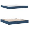 vidaXL Postel s úložným prostorem a matrací Modrá 200 x 200 cm