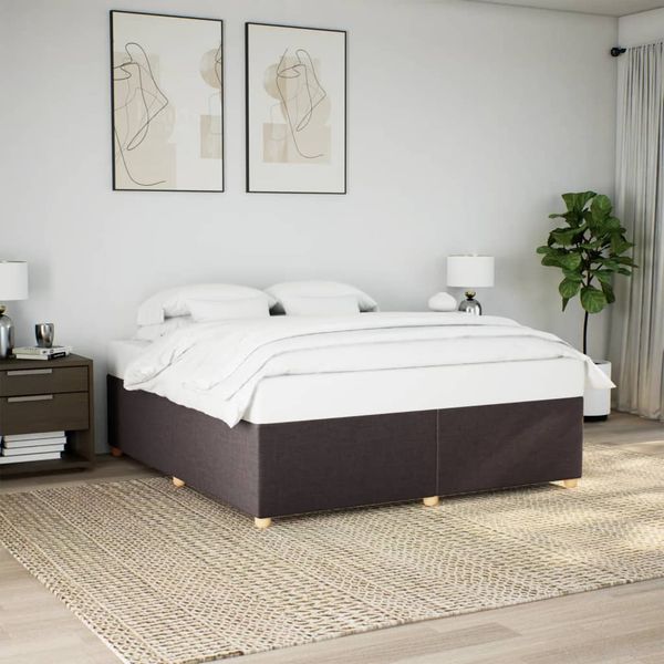 vidaXL Posteľ bez matraca tmavohnedá 200x200 cm látka