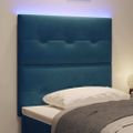 vidaXL LED hlavová doska s LED pásikmi Modrá 80 cm Zamat