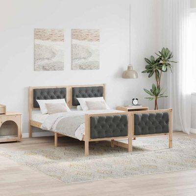 vidaXL Rám postele Tmavo šedá 150 x 200 cm Masívne borovicové drevo