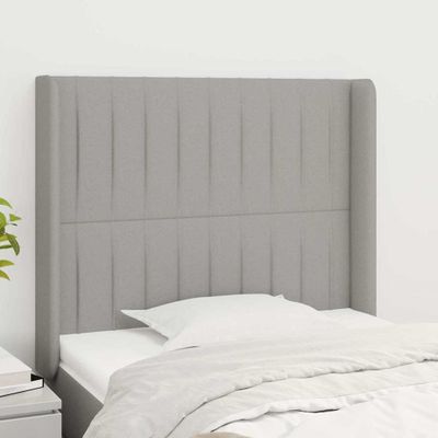 vidaXL Čelo postele so záhybmi bledosivé 103x16x118/128 cm látka