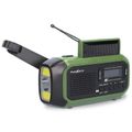 Rádio NEDIS RDDBCR2000GN núdzové DAB+/FM, ručná kľuka, solárny panel