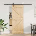 vidaXL Posuvné dvere NARVIK Prírodná a čierna 85 x 210 cm (213,5 cm)