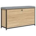 vidaXL Lavička na topánky s vyklápacou zásuvkou dub sonoma 102x32x56cm