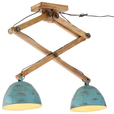 vidaXL Stropná lampa 25 W šmuhovaná modrá 29x18x85 cm E27