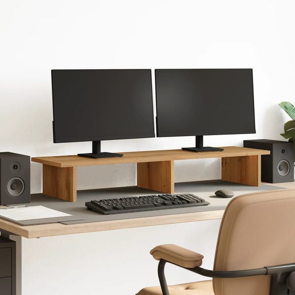 vidaXL Stojan na monitor dub artisian 100x27x15 cm kompozitné drevo