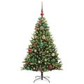 vidaXL Umelý vianočný stromček s kĺbmi 150 LED Zelená 120 cm PVC a PE