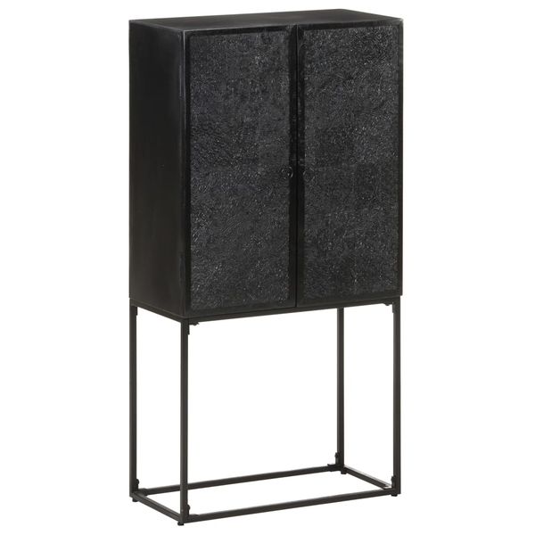 vidaXL Komoda čierna 60x30x120 cm akáciový a mangovníkový masív