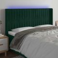 vidaXL Čelo postele s LED tmavozelené 183x16x118/128 cm zamat
