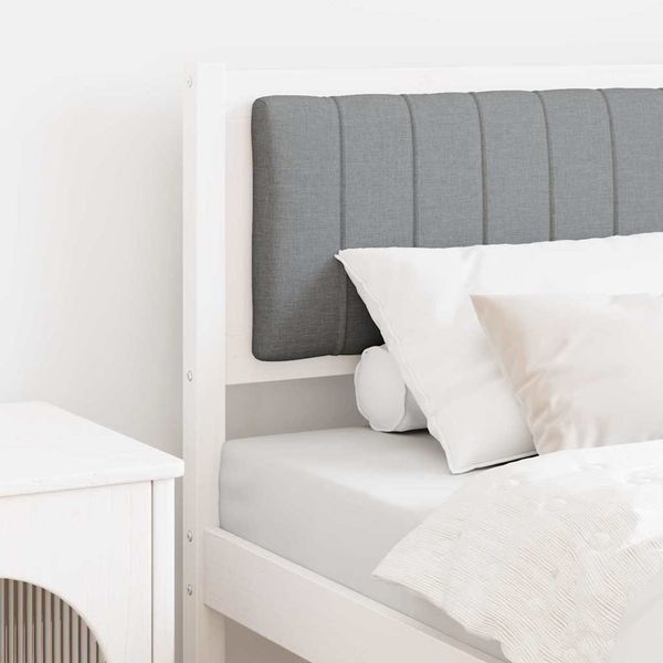 vidaXL Čalúnené čelo postele Biela 80 cm Masívne borovicové drevo