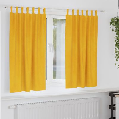 vidaXL Zatemňovacie závesy 2 pcs Horčicová žltá 140 x 175 cm Zamat