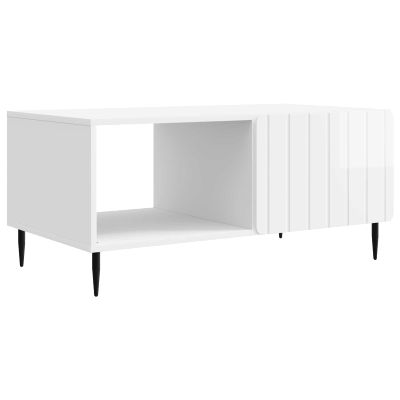 vidaXL Konferenčný stolík Biela s vysokým leskom 90 x 50 x 40 cm