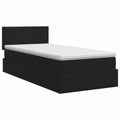vidaXL Postel s úložným prostorem a matrací Čierna 100 x 200 cm Zamat