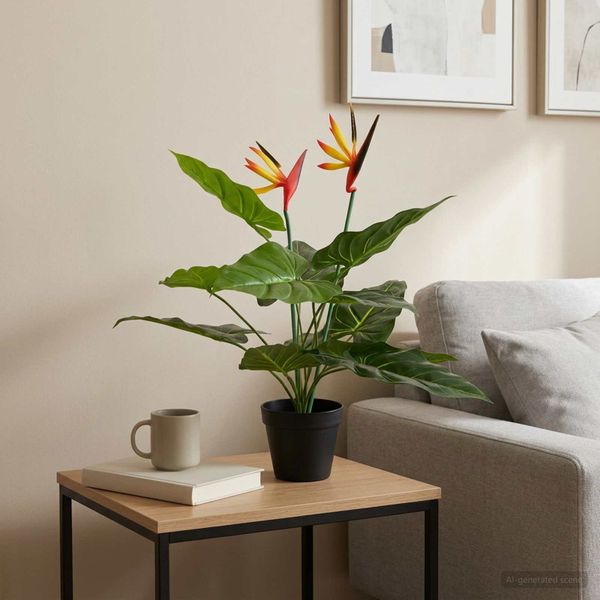 vidaXL Umelá rastlina Strelitzia Zelená 65 x 13 x 55 cm