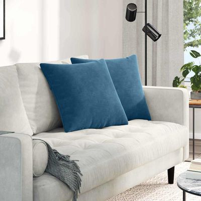vidaXL Vankúše na pohovku 2 pcs Modrá 50 x 50 cm Kordúrová tkanina
