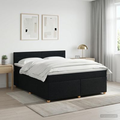 vidaXL Posteľ boxspring s matracom Čierna 140 x 200 cm Látka