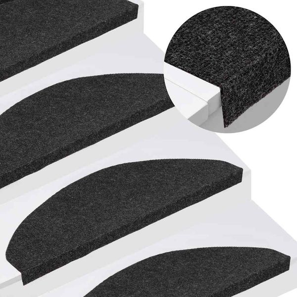 vidaXL Nášľapy na schody samolepiace 20 ks čierne 65x22,5x3,5 cm