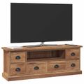 vidaXL TV stolík 110 x 30 x 40 cm Prírodná Husté teakové drevo