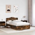vidaXL Rám postele Dymová dub 120 x 200 cm Kompozitné drevo