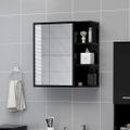 vidaXL Skrinka so zrkadlom, čierna 62,5x20,5x64 cm, kompozitné drevo