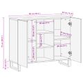 vidaXL Komoda hnedá 90x34x75 cm mangovníkový masív