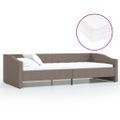vidaXL Pohovka s matracom a USB sivohnedá látková 90x200 cm