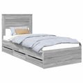 vidaXL Rám postele Sivý Sonoma 75 x 190 cm Inžinierske drevo