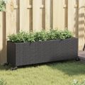 vidaXL Záhradné kvetináče kolieska 2 ks čierne 107x32x38 cm polyratan