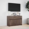 vidaXL TV stolík s LED hnedý dub 91x34x61 cm kompozitné drevo