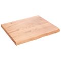vidaXL Stolová doska bledohnedá 60x50x(2-4) cm ošetrený masívny dub