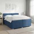 vidaXL Posteľ boxspring s matracom Modrá 200 x 200 cm Látka