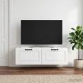 vidaXL Nástenná TV skrinka Biela s vysokým leskom 98 x 41 x 30 cm