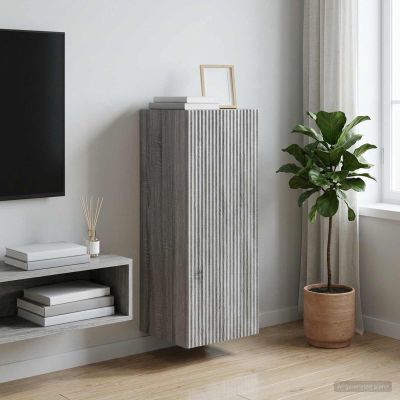 vidaXL Nástenná skrinka 33 x 34,5 x 90 cm Kompozitné drevo Sivý Sonoma