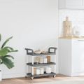 vidaXL Vozík s 3 poschodiami sivý 77x34x72 cm hliník