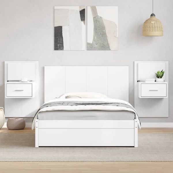 vidaXL Čelo postele so skrinkami biele 120 cm kompozitné drevo