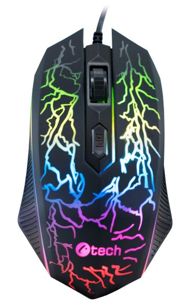 C-TECH Tychon/Herná/Optická/3 200 DPI/Drôtová USB/Čierna