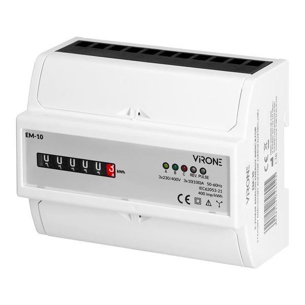 Elektromer 3F na DIN lištu trojfázový VIRONE EM-10 analogový