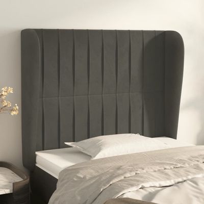 vidaXL Čelo postele so záhybmi tmavosivé 83x23x118/128 cm zamat