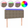 vidaXL Čelo postele s LED sivohnedé 100x5x78/88 cm látka