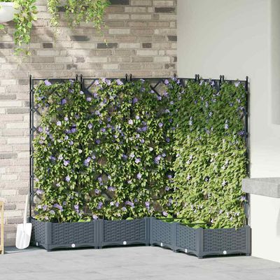 vidaXL Záhradný kvetináč 5 pcs Svetlo šedá 120 x 120 x 125,5 cm Plast