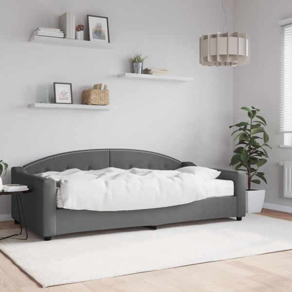 vidaXL Denná posteľ s matracom tmavosivá 100x200 cm látka